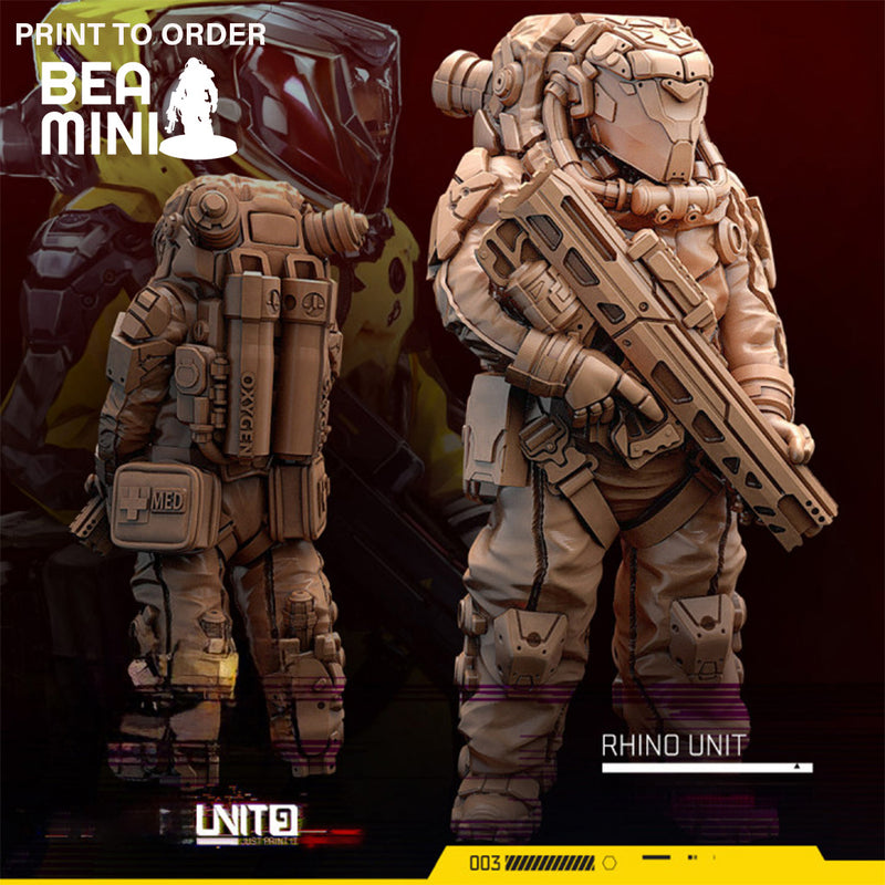 RHINO Unit Heavy Hazmat Coveralls | BeaMini Print to Order Miniatures