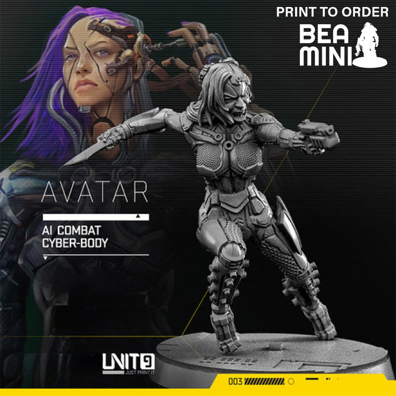 Avatar AI Combat Cyber-Body | BeaMini Print to Order Miniatures