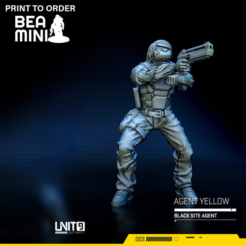 Agent Yellow- Black Site Agent | BeaMini Print to Order Miniatures