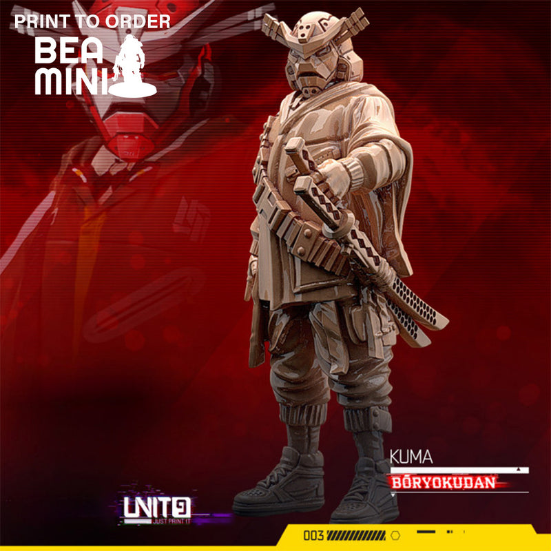 Kuma - Street Samurai | BeaMini Print to Order Miniatures