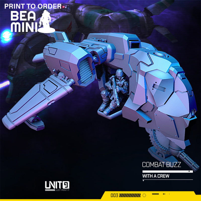 Combat Buzz with a Crew | BeaMini Print to Order Miniatures