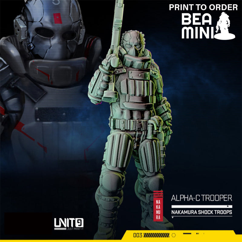 Alpha-C Trooper | BeaMini Print to Order Miniatures