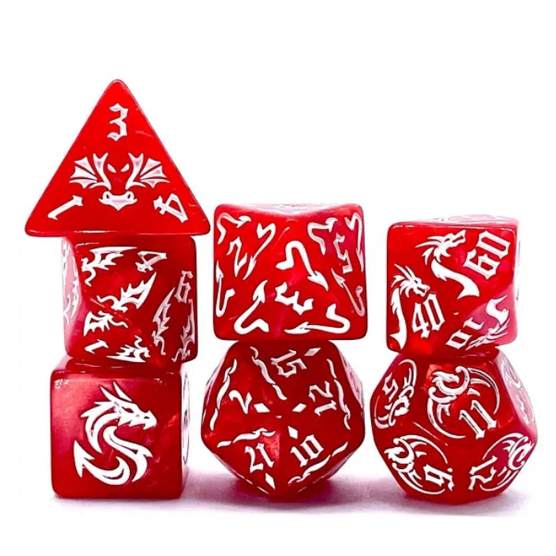 Smaug - 7 Piece Polyhedral Dice Set + Dice Bag