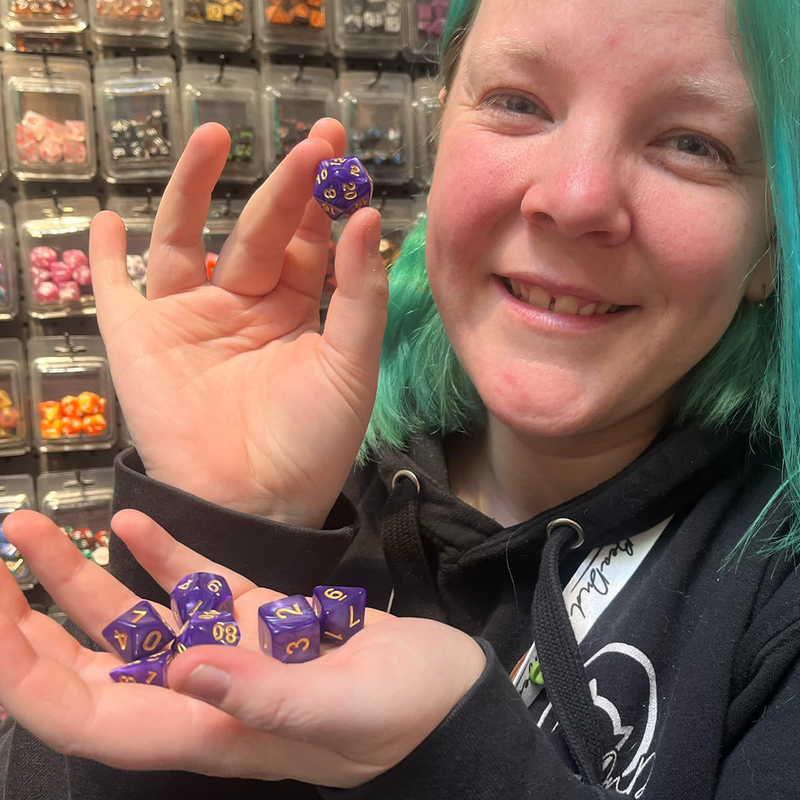 The Power of Purple - 7 Piece Polyhedral Dice Set + Dice Bag