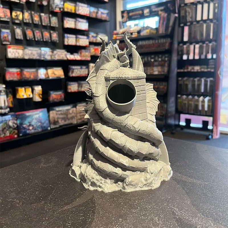 3D Printed Dice Tower - Tiamat (Grey)