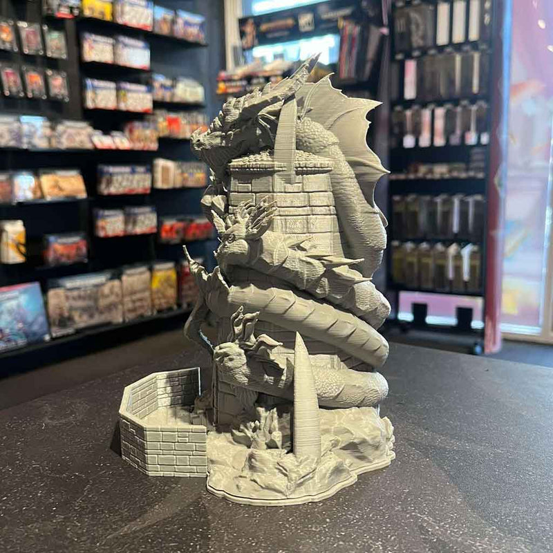 3D Printed Dice Tower - Tiamat (Grey)