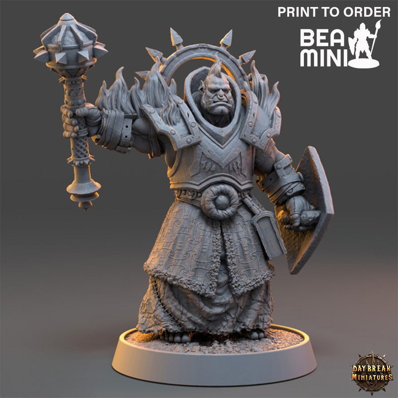 Tomor Fleischbrand, Orc Cleric | BeaMini Print to Order Miniatures