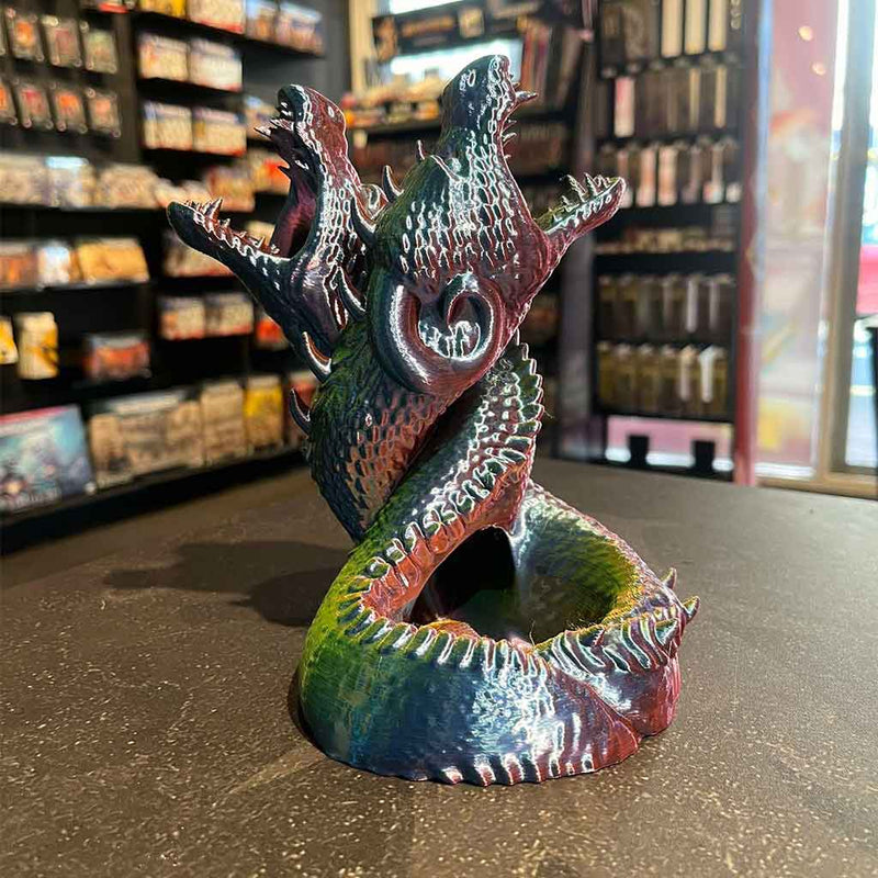 3D Printed Dice Tower - Dueling Dragons (Rainbow)