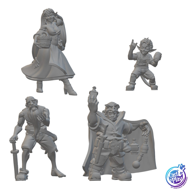 Villagers (Wave 2) | BeaMini Unpainted RPG Miniatures