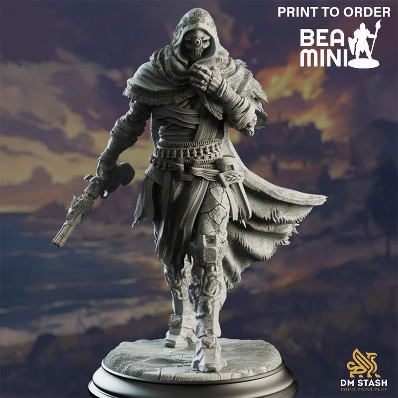 Warforged Gunslinger - Big Iron | BeaMini Print to Order Miniatures