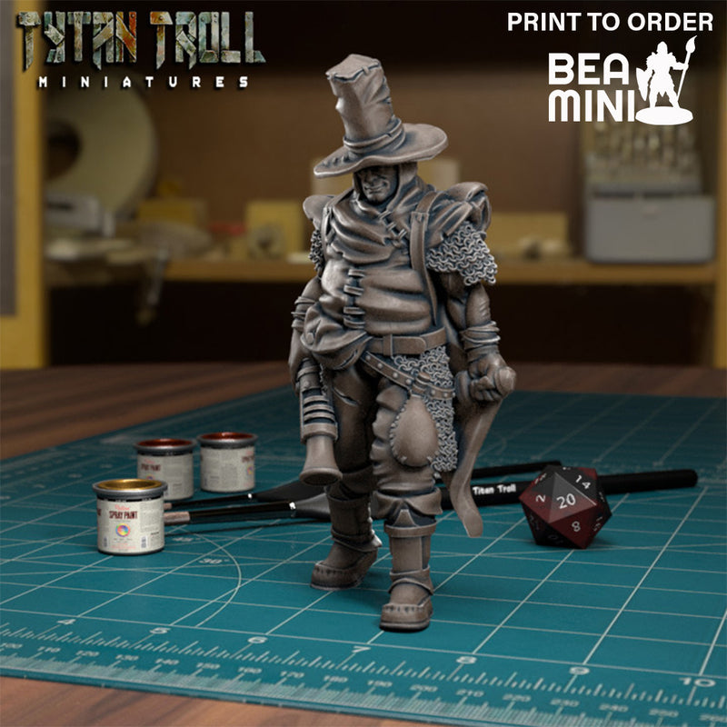 Wasteland Pilgrim Witch Hunter | BeaMini Print to Order Miniatures