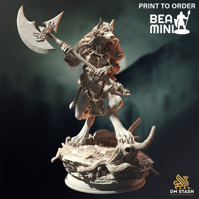 Werewolf Barbarian - Ariana Grey | BeaMini Print to Order Miniatures