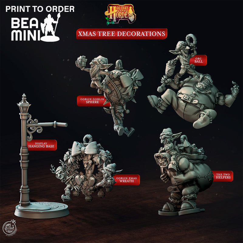 Holiday Horde Xmas Tree Decorations | BeaMini Print to Order Miniatures