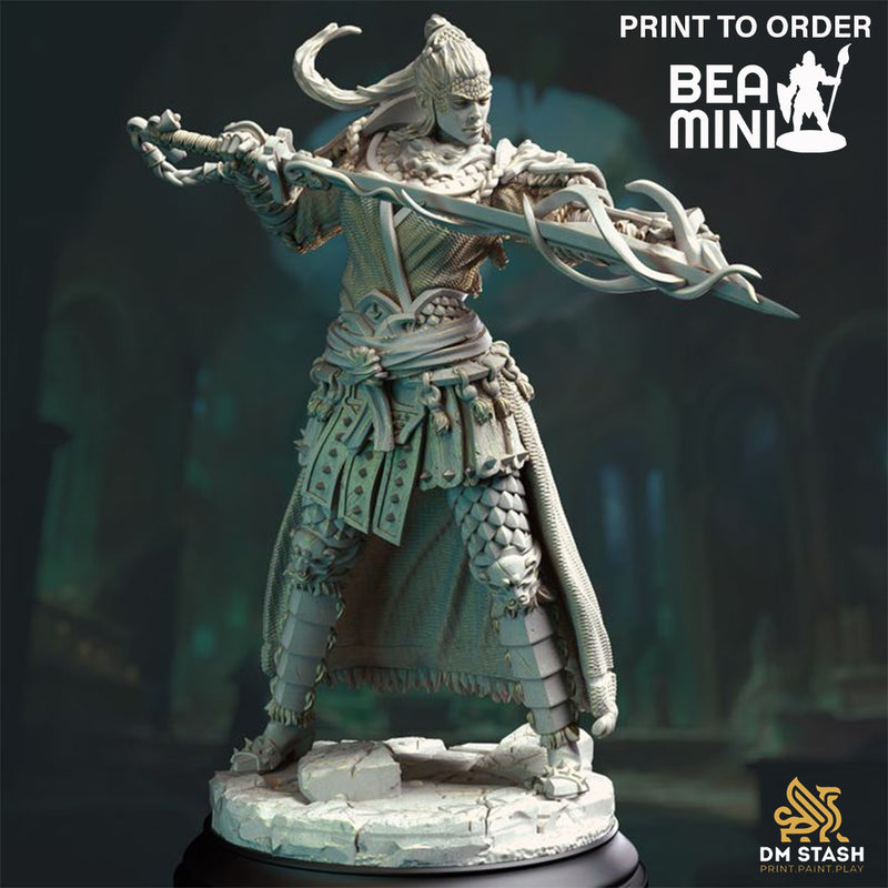 Yuan-Ti Pureblood Spellsword - Saori | BeaMini Print to Order Miniatures