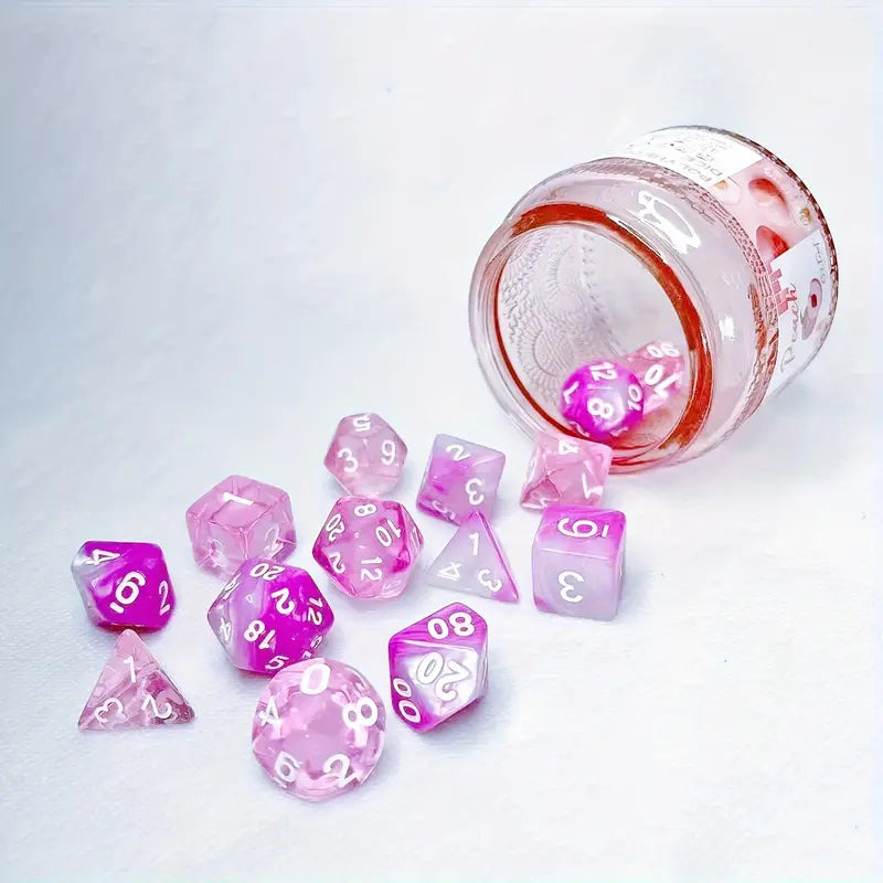 Peach Jam Dice (2 sets of 7 dice)