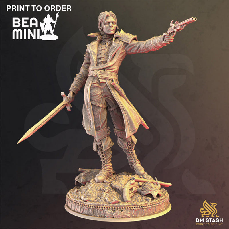 Human Gunslinger - Cedric of Wildern | BeaMini Print to Order Miniatures