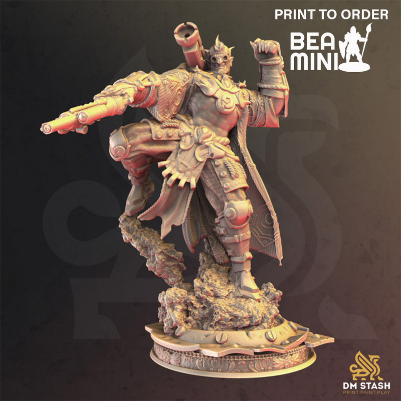 Half-Orc Artificer - Tomas Lumens | BeaMini Print to Order Miniatures