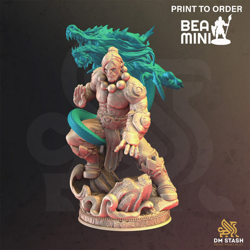 Draak - Orc Monk | BeaMini Print to Order Miniatures