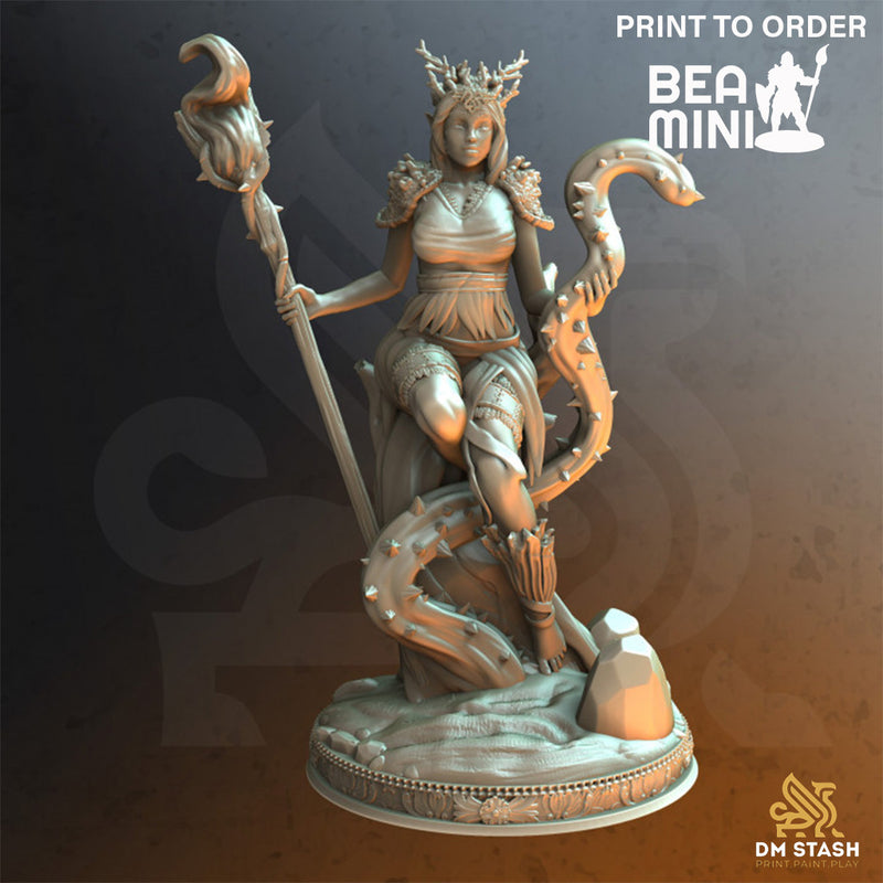 Rheda The Revered - Elven Druid | BeaMini Print to Order Miniatures