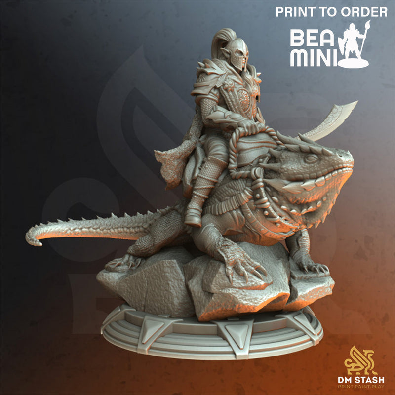 Lizard Rider - Dreytin | BeaMini Print to Order Miniatures