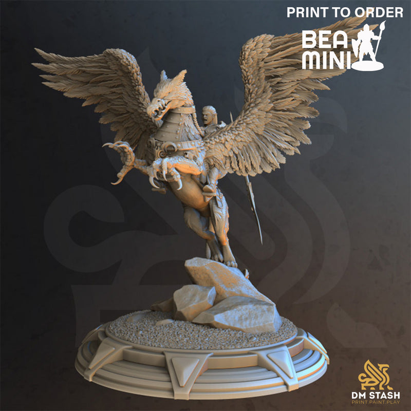 Griffin Rider – Ash | BeaMini Print to Order Miniatures