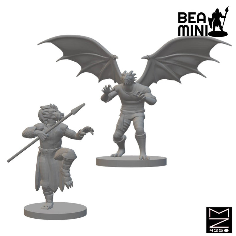 Dragonborn Monks | BeaMini Unpainted RPG Miniatures