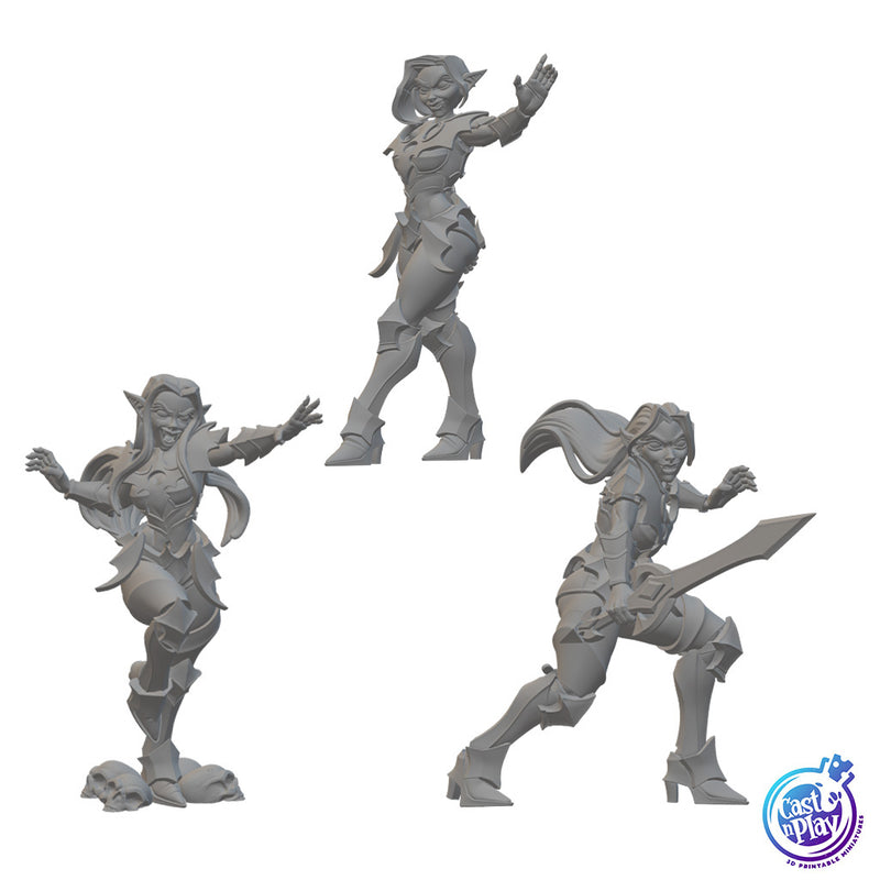 Vampire Midnight Valkyries | BeaMini Unpainted RPG Miniatures