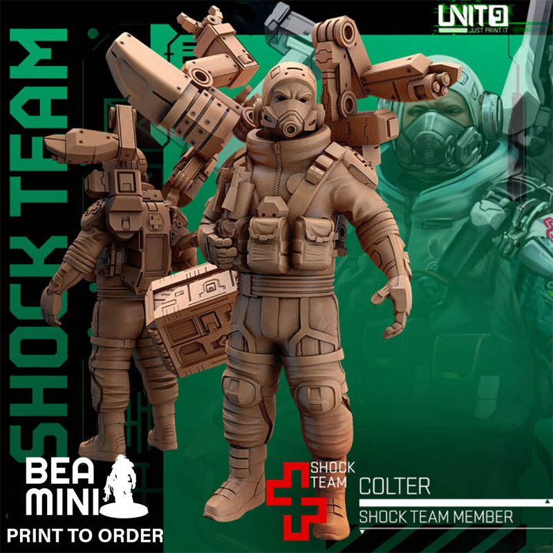 Colter - Shock Team Member | BeaMini Print to Order Miniatures