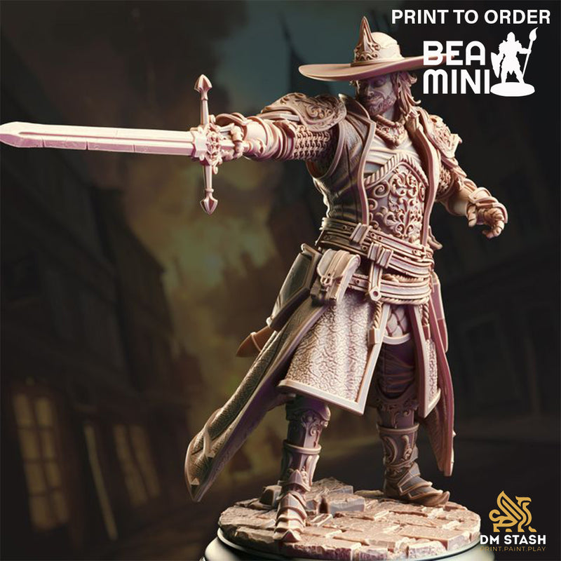 Sir Davion Gainsworth - Inquisitor Mage Hunter | BeaMini Print to Order Miniatures