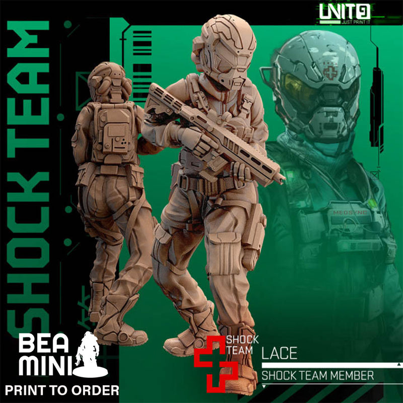 Lace - Shock Team Member | BeaMini Print to Order Miniatures