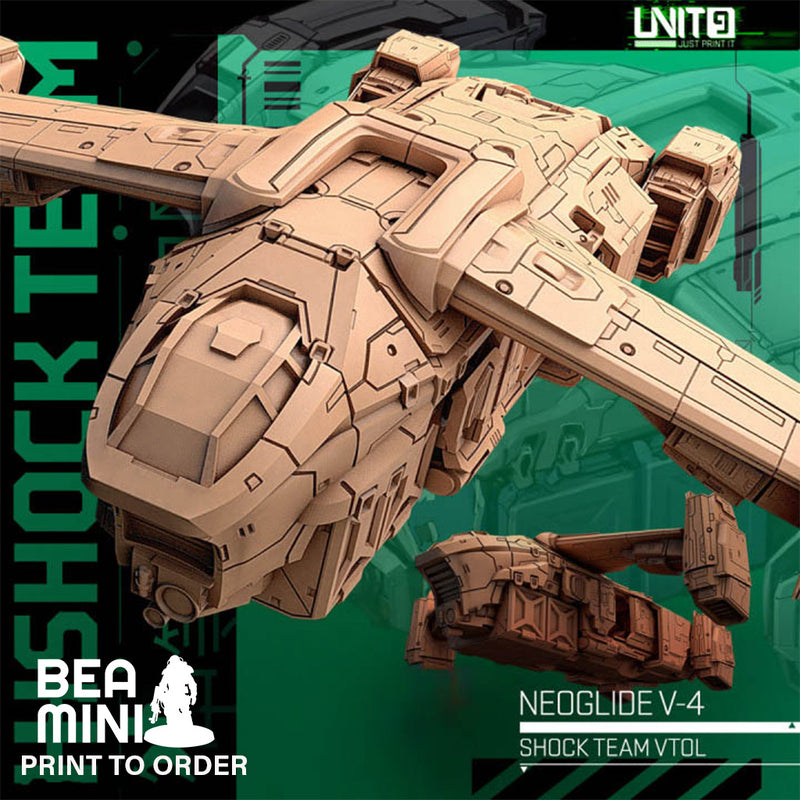 NeoGlide V-4- Shock Team VTOL Flyer | BeaMini Print to Order Miniatures