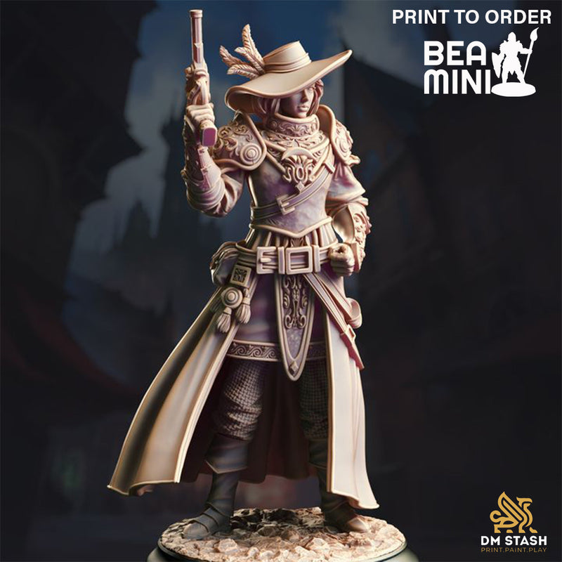 Lady Cirilia - Human Gunslinger | BeaMini Print to Order Miniatures