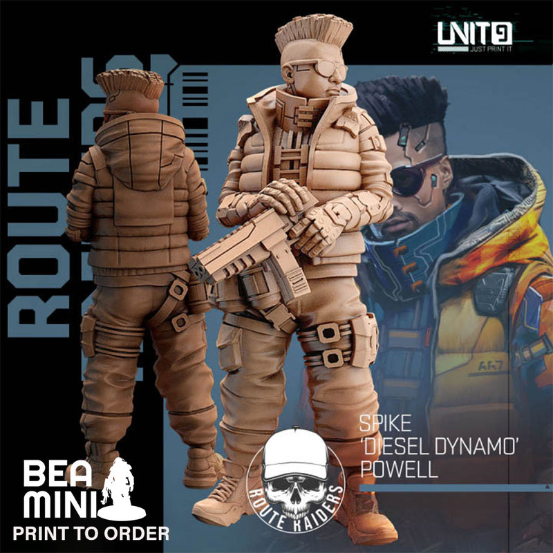 Spike 'Diesel Dynamo' Powell | BeaMini Print to Order Miniatures