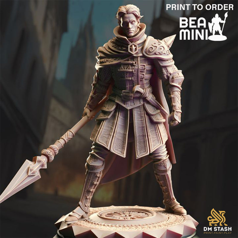 Korthis - Human Fighter | BeaMini Print to Order Miniatures