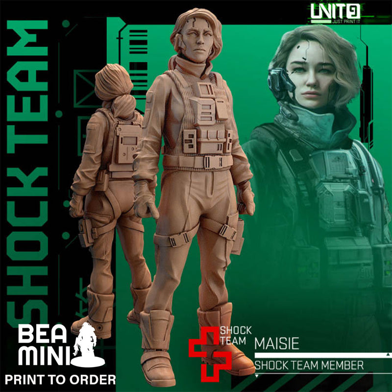 Maisie - Shock Team Member | BeaMini Print to Order Miniatures