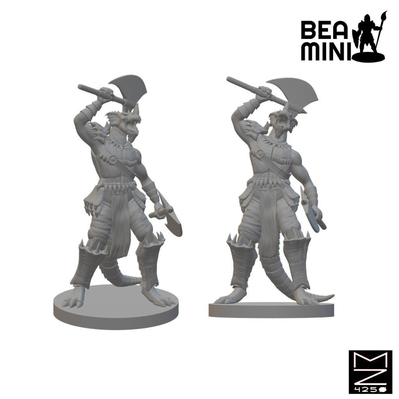 Dragonborn Barbarian | BeaMini Unpainted RPG Miniatures