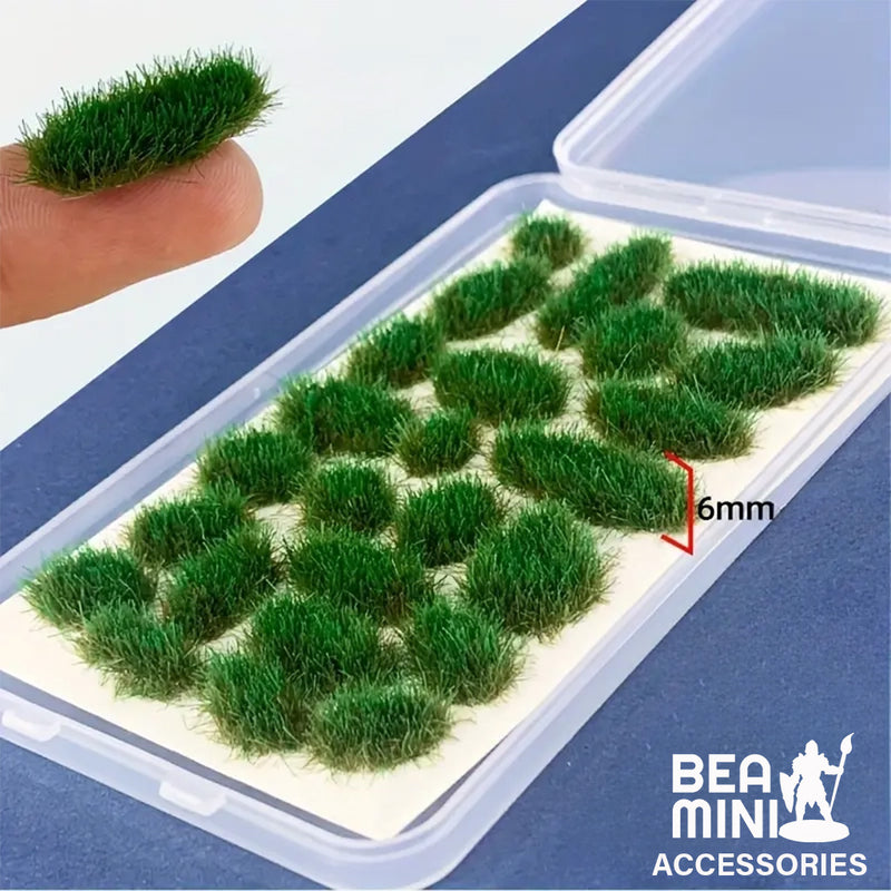 Bea Mini Basing Tufts - Dark Green Irregular Shaped Grass 24 Tuft Pack