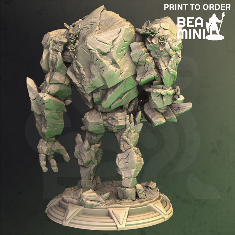 Elven Druid & Her Rock Golem - Verina and Lazlus | BeaMini Print to Order Miniatures