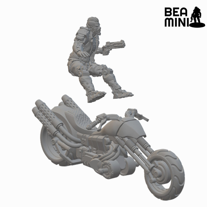 Rustgut on Motorbike | BeaMini Print to Order Miniatures