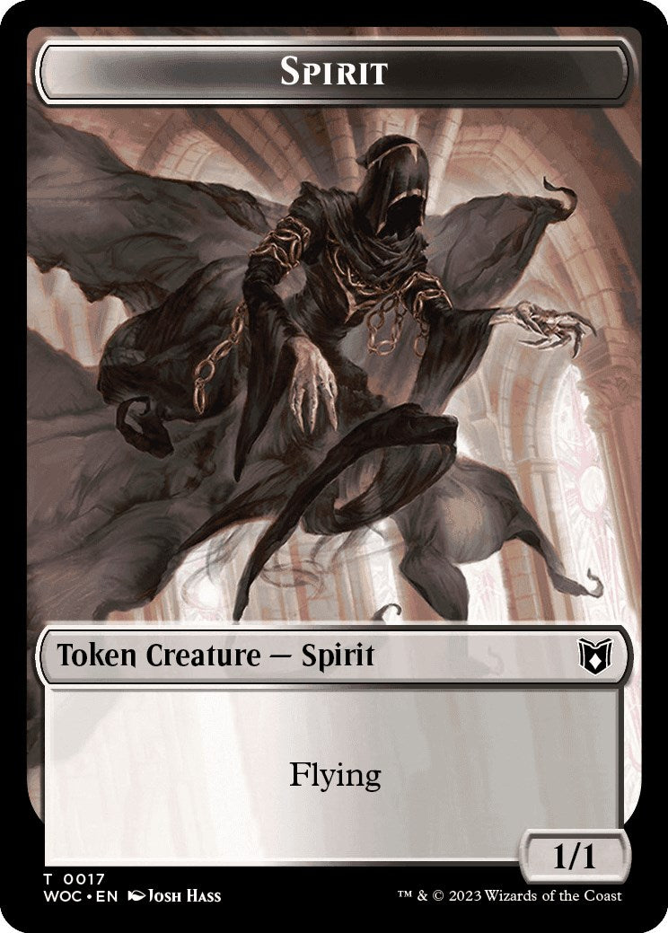 Spirit // Saproling Double-Sided Token [Wilds of Eldraine Commander Tokens]