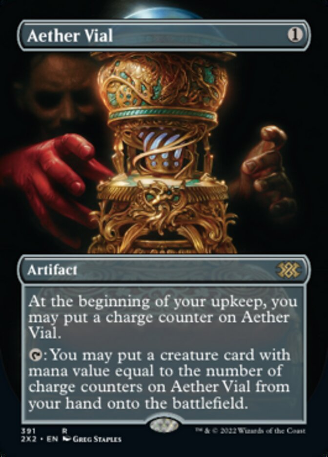 Aether Vial (Borderless Alternate Art) [Double Masters 2022] - Bea DnD Games