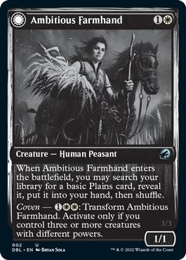 Ambitious Farmhand // Seasoned Cathar [Innistrad: Double Feature] - Bea DnD Games