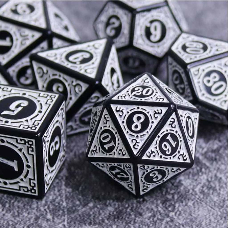 Ancestral Power - 7 Piece Polyhedral Dice Set + Dice Bag - Bea DnD Games