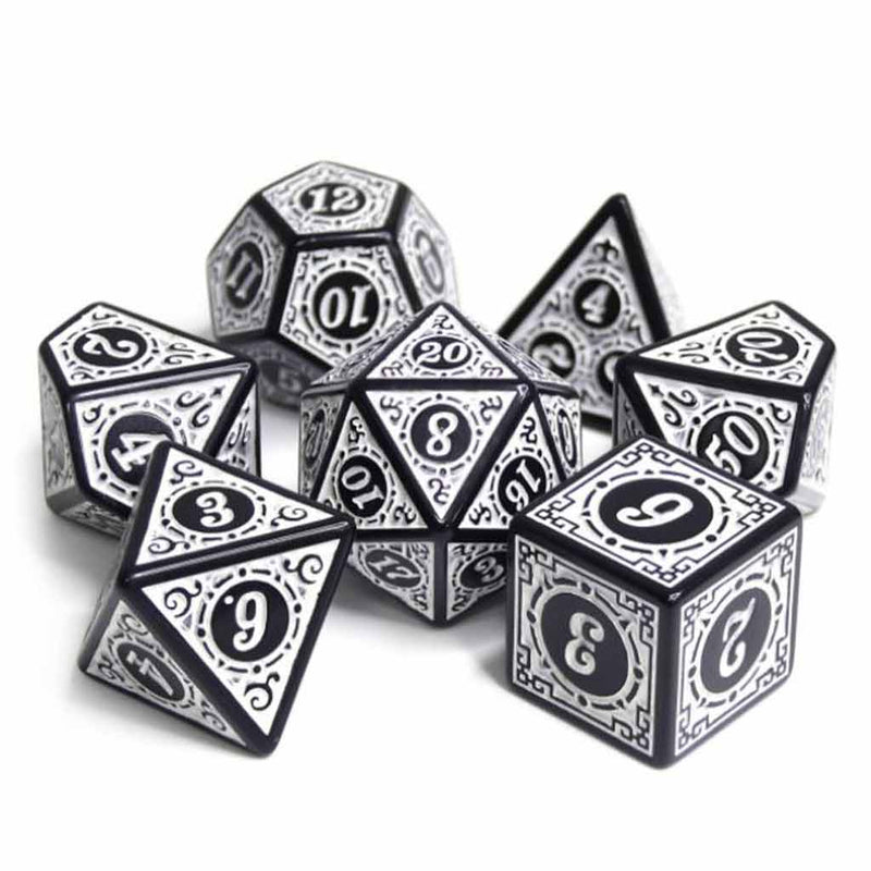 Ancestral Power - 7 Piece Polyhedral Dice Set + Dice Bag - Bea DnD Games