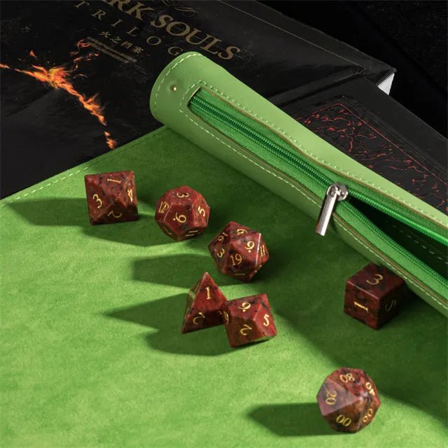 Dice Scroll (Dice Mat & Storage - Green) - Bea DnD Games