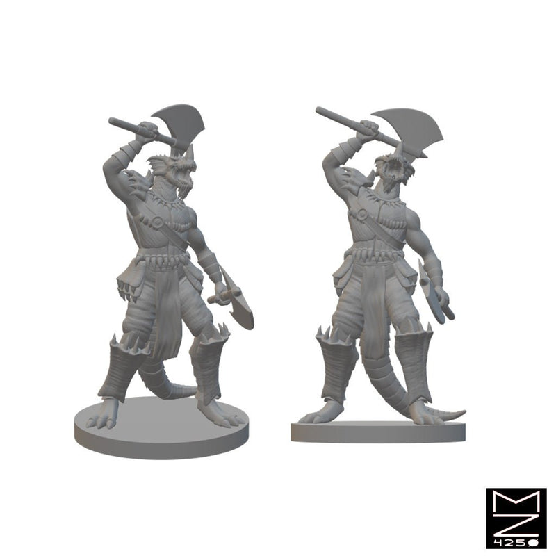 Dragonborn Barbarian | BeaMini Unpainted RPG Miniatures - Bea DnD Games