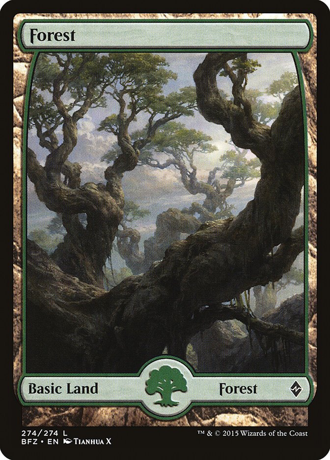 Forest (274) (Full Art) [Battle for Zendikar] - Bea DnD Games