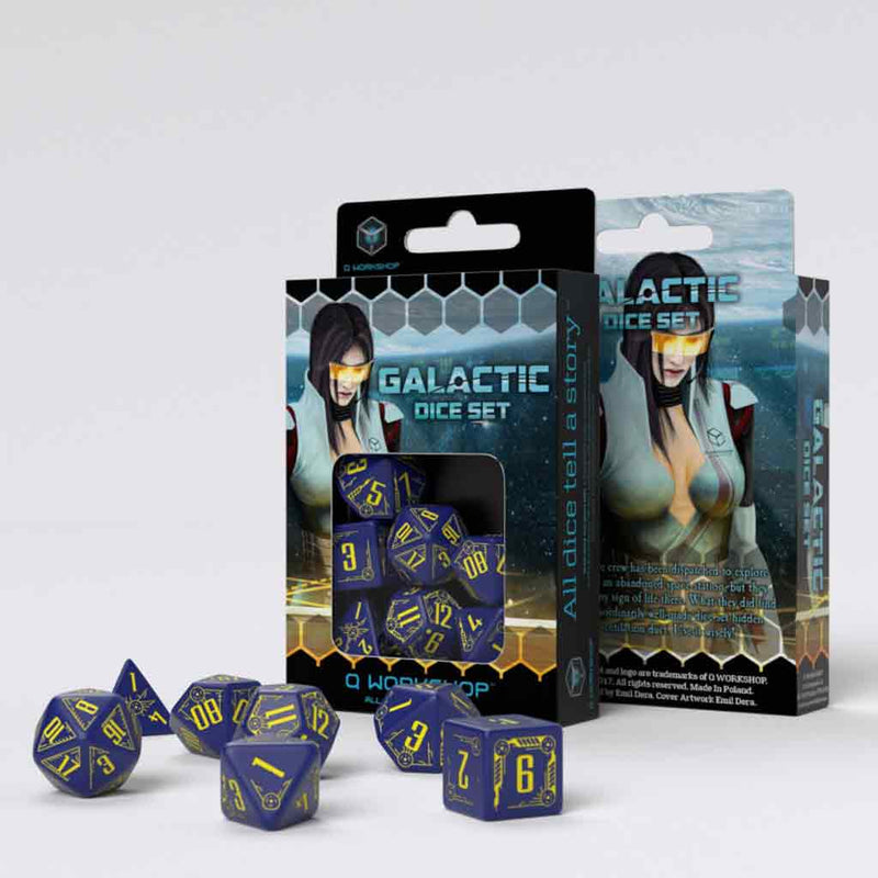 Galactic 7pc Polyhedral Dice Set by Q Workshop - Bea DnD Games