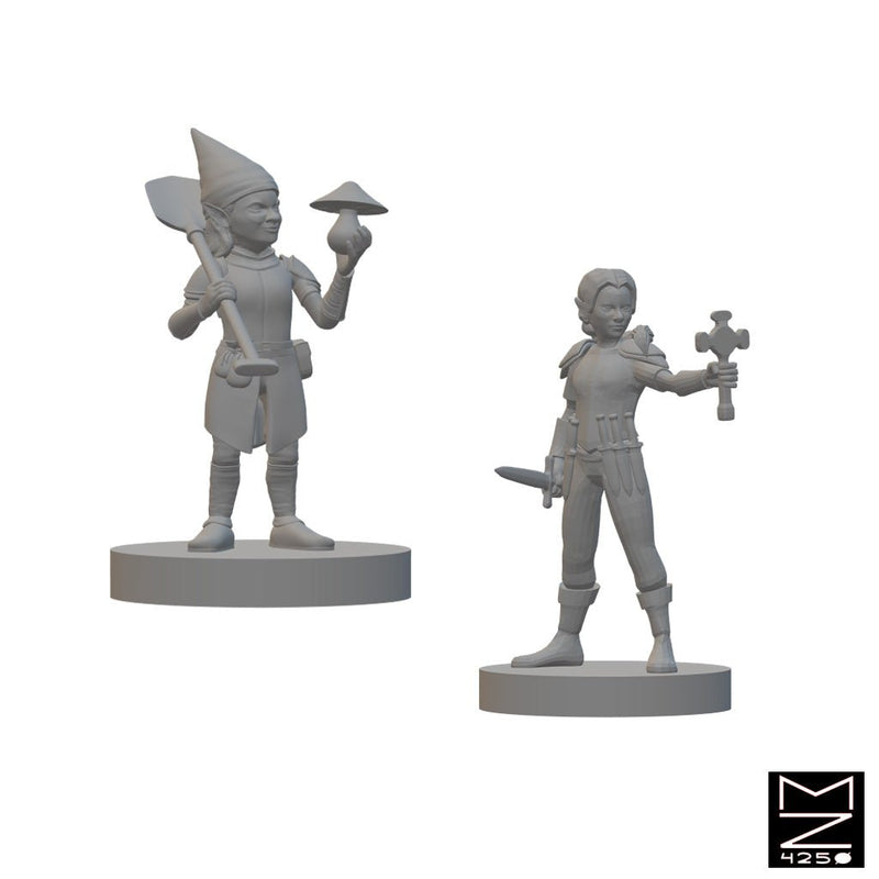 Gnome Female Clerics | BeaMini Unpainted RPG Miniatures - Bea DnD Games