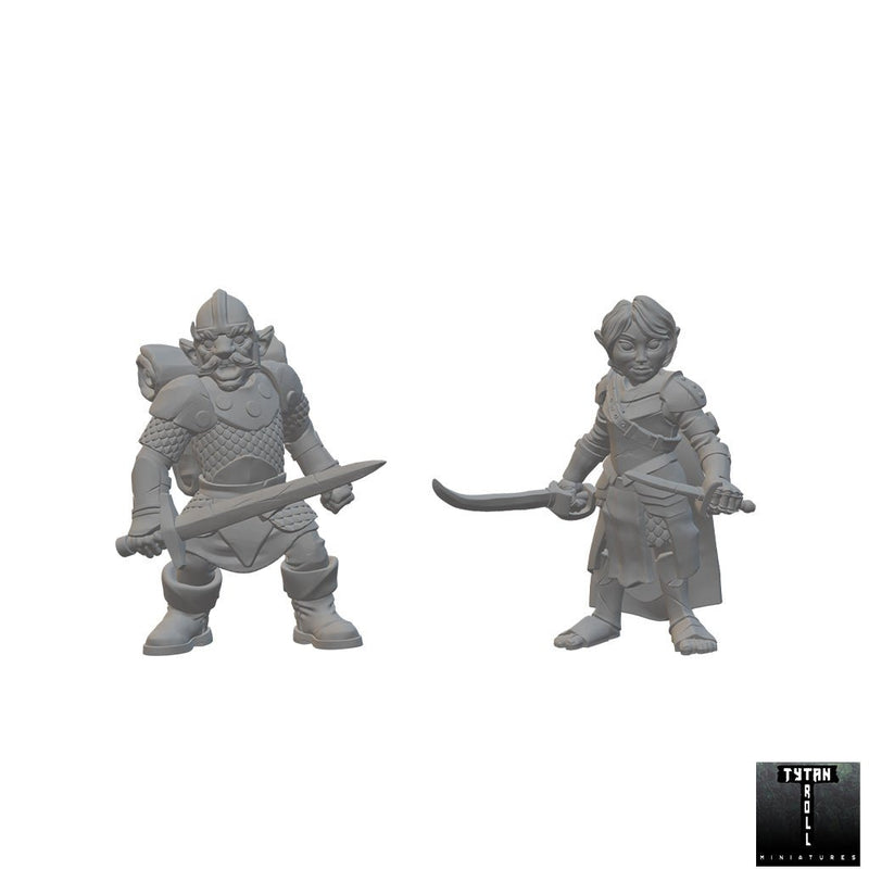 Gnome Fighters | BeaMini Unpainted RPG Miniatures - Bea DnD Games